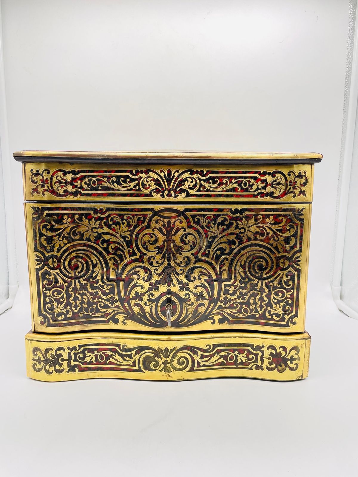 Impressive Boulle Napoleonic Tantalus Liquor Cabinet, 19th Century photo for sale