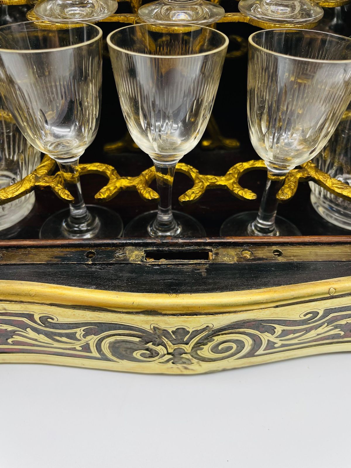 Impressive Boulle Napoleonic Tantalus Liquor Cabinet, 19th Century photo Furniture