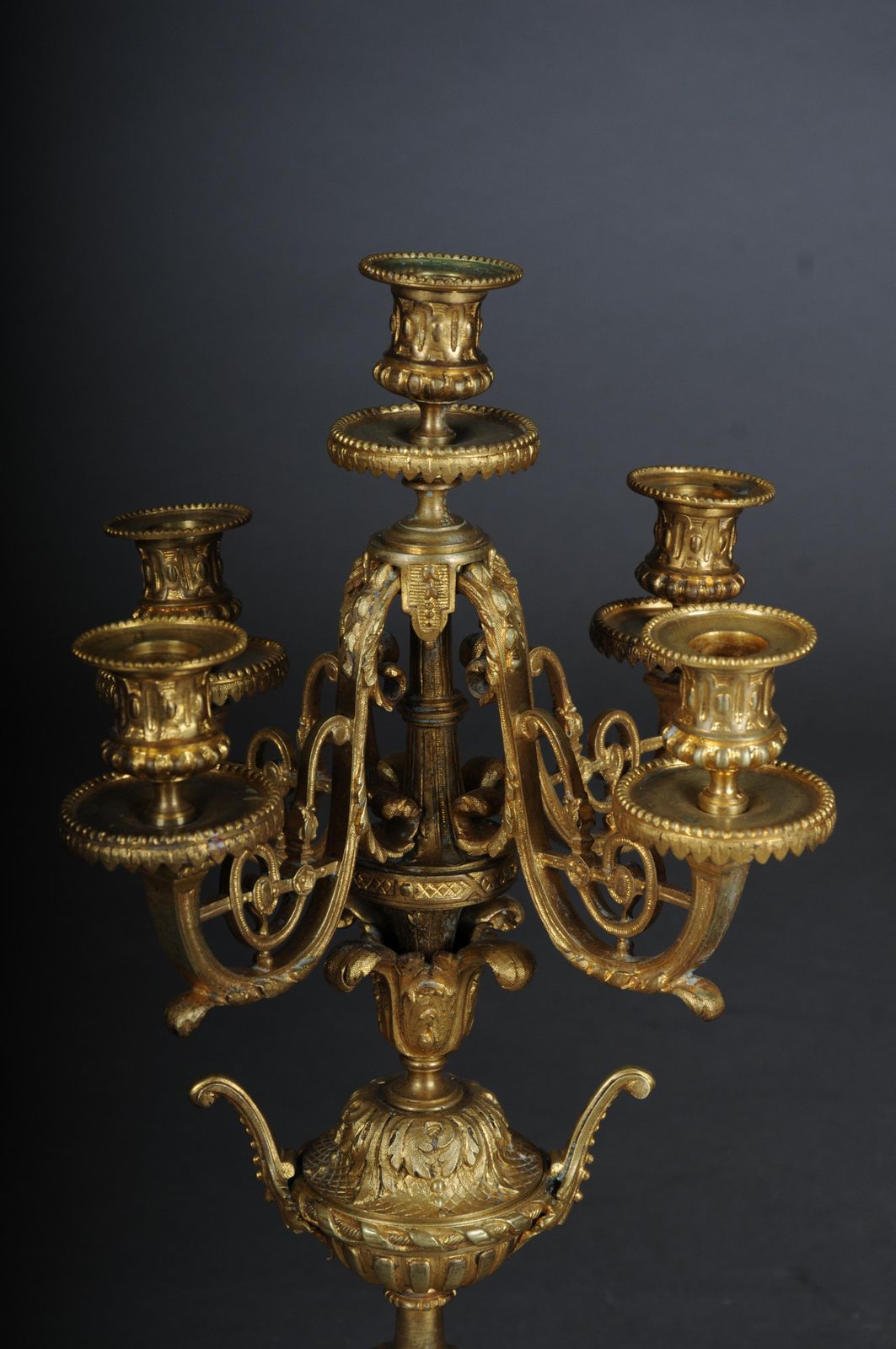 Pair (2) French Historicism Candlesticks, Gilded Bronze Circa 1880 photo buy