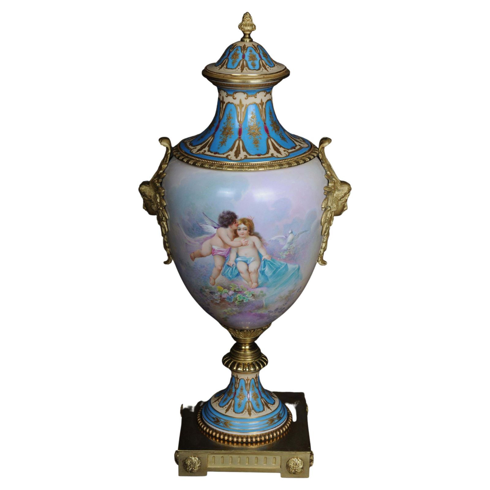 19th Century Monumental Sèvres Vase With Bronze Mounting