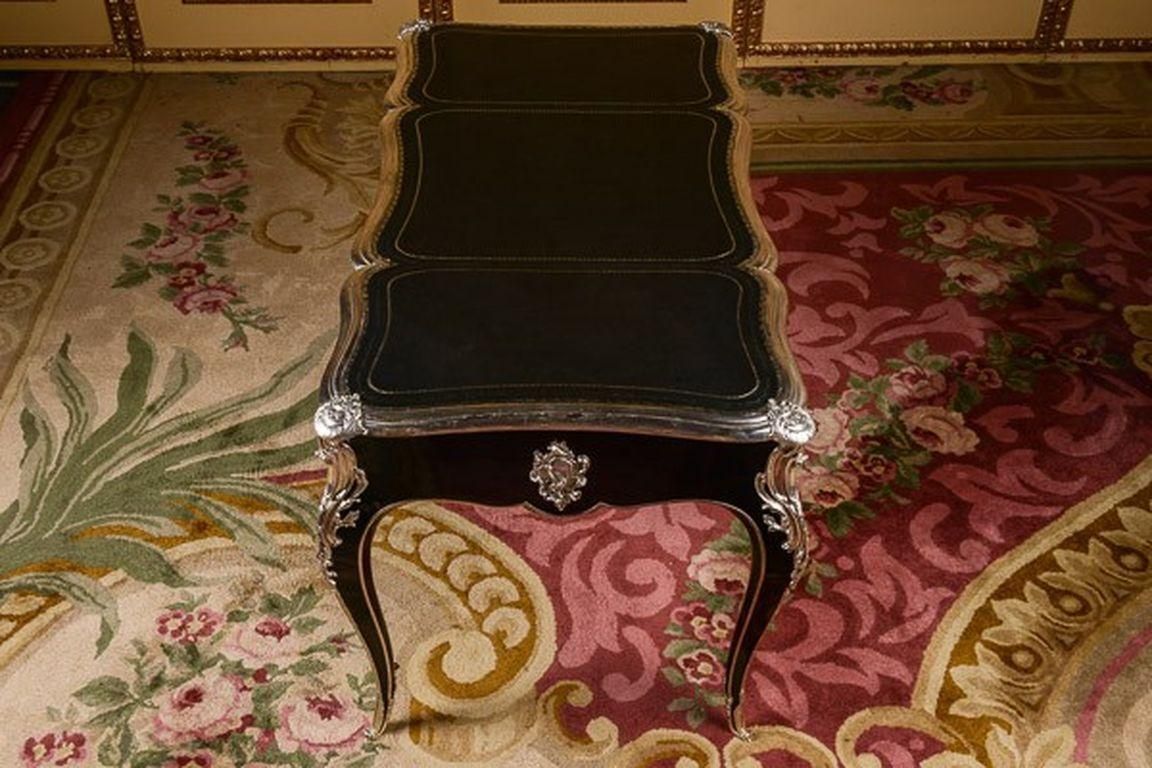 20th Century Writing Desk Louis XV Piano Black Bureau Plat photo buy