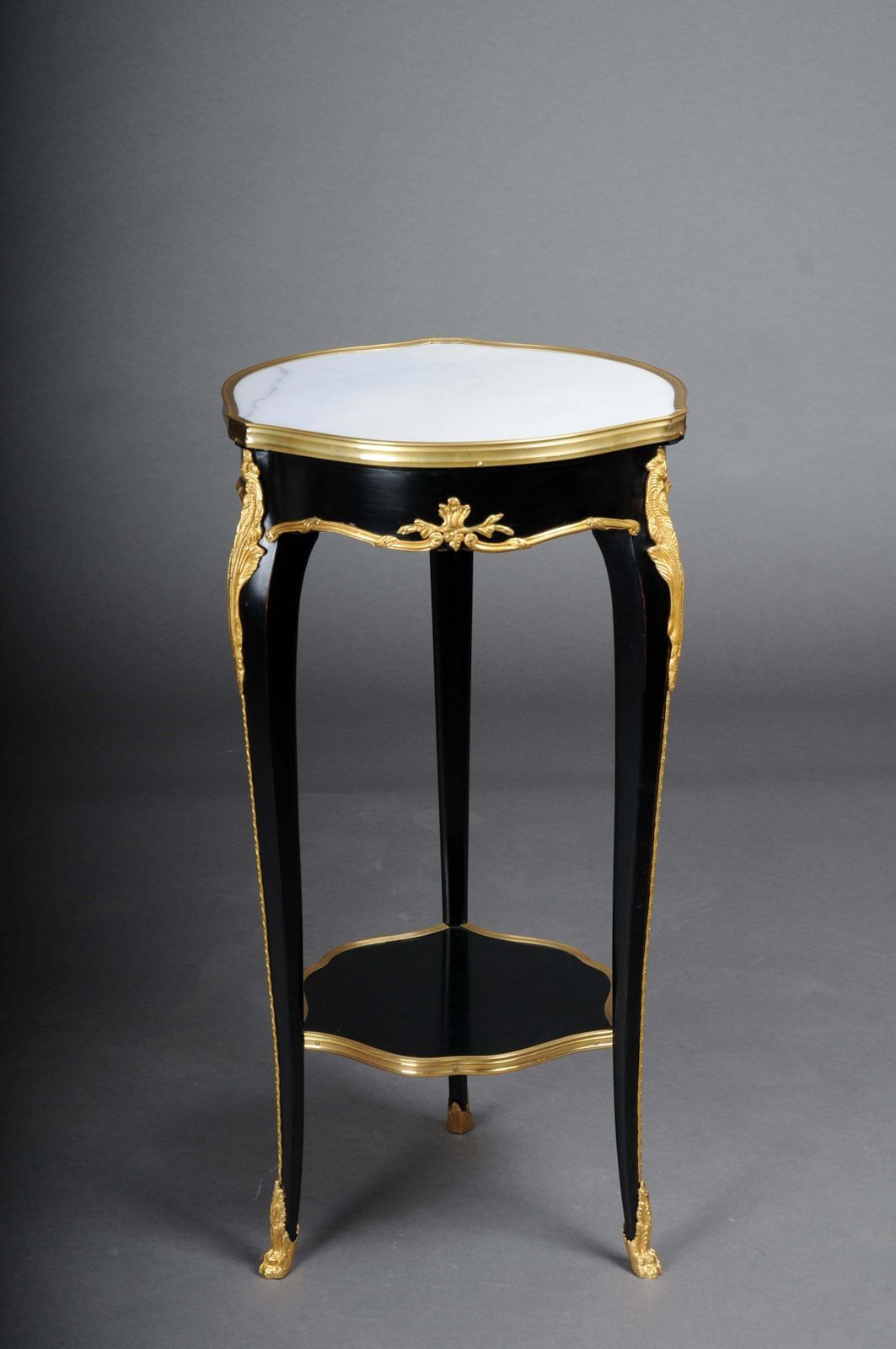 20th Century French Salon Side Table In Louis XV After F. Linke, Black photo furniture