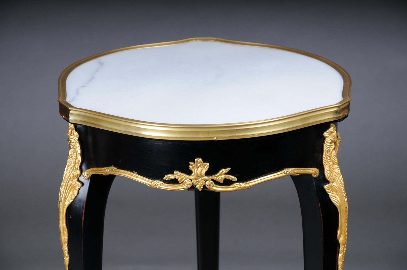 20th Century French Salon Side Table In Louis XV After F. Linke, Black photo for sale