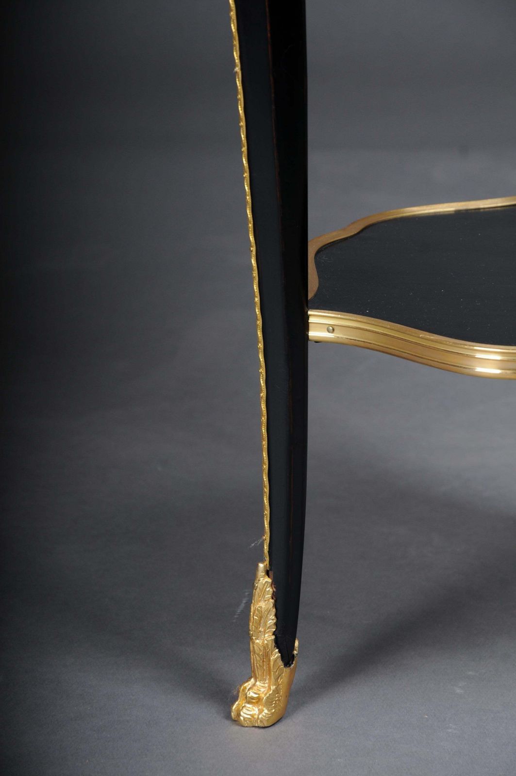 20th Century French Salon Side Table In Louis XV After F. Linke, Black photo 1671.0