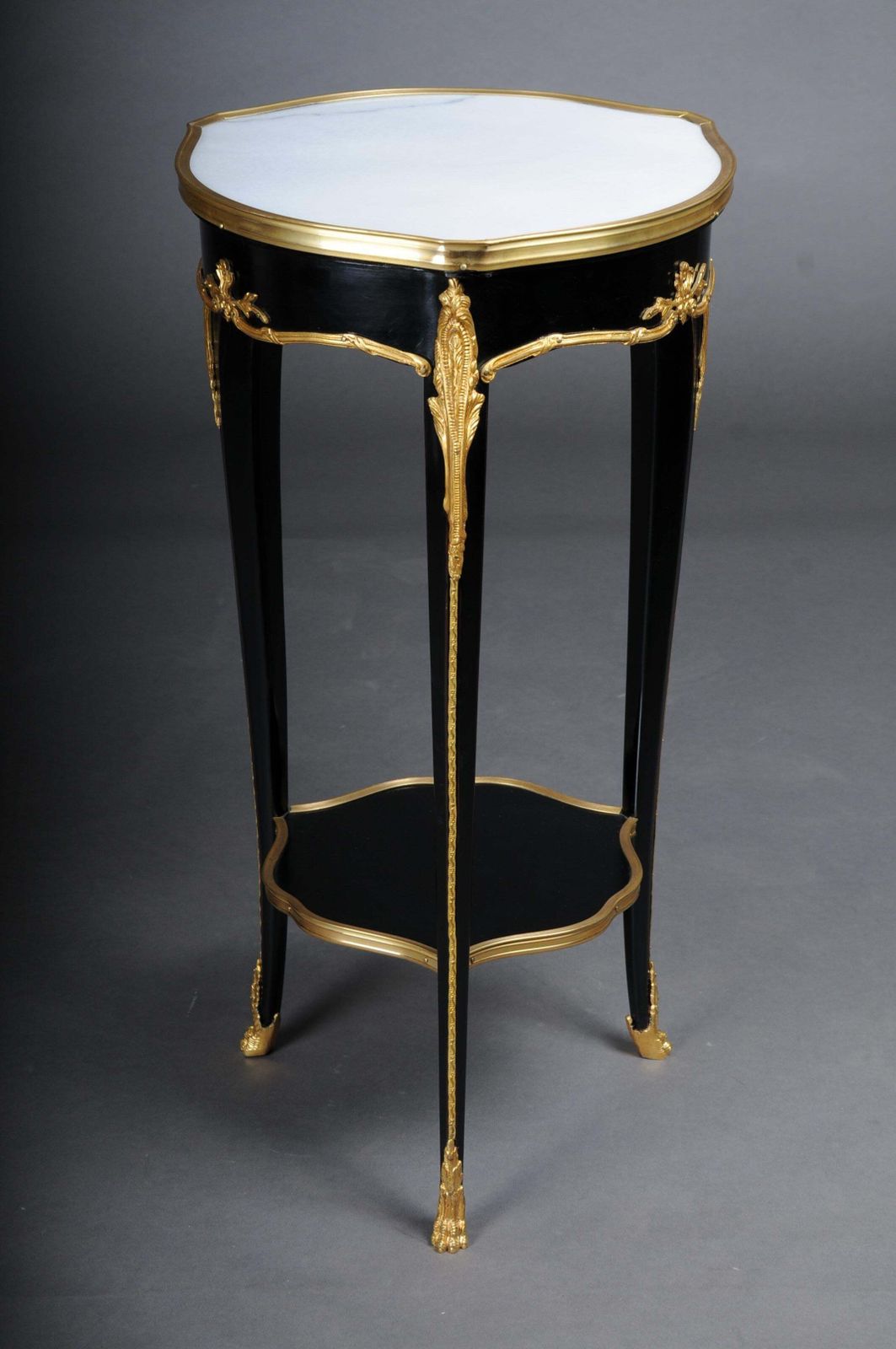 photo for sale 20th Century French Salon Side Table In Louis XV After F. Linke, Black