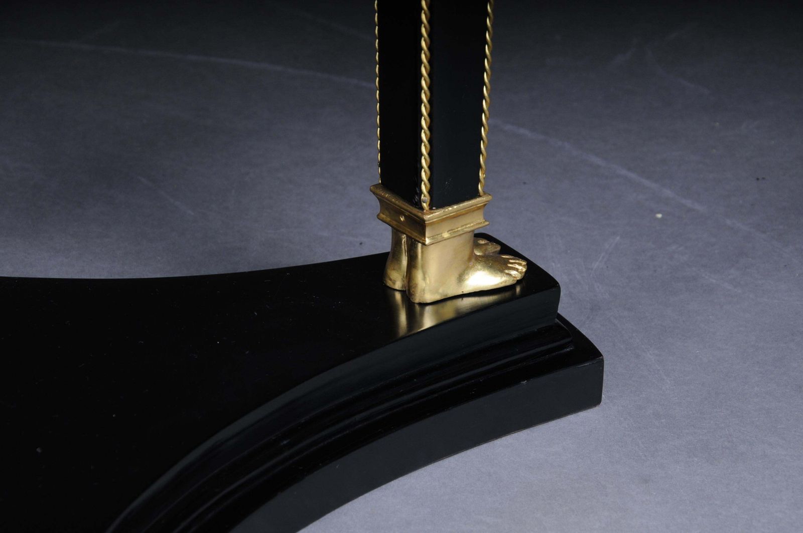 Classic Ebonized Karyadite Pillar / Pedestal In Empire Style, Black Gold photo buy