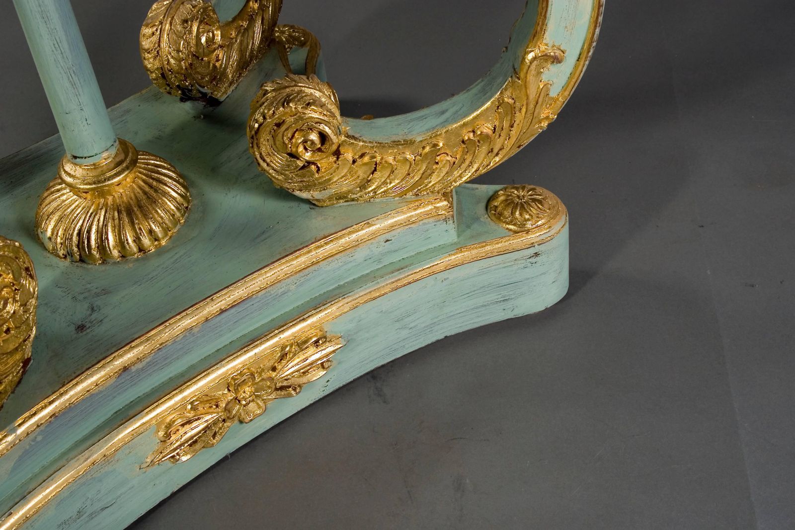 20th Century Pietra Dura Style Of Classicism Pastel Light Blue Table photo vintage