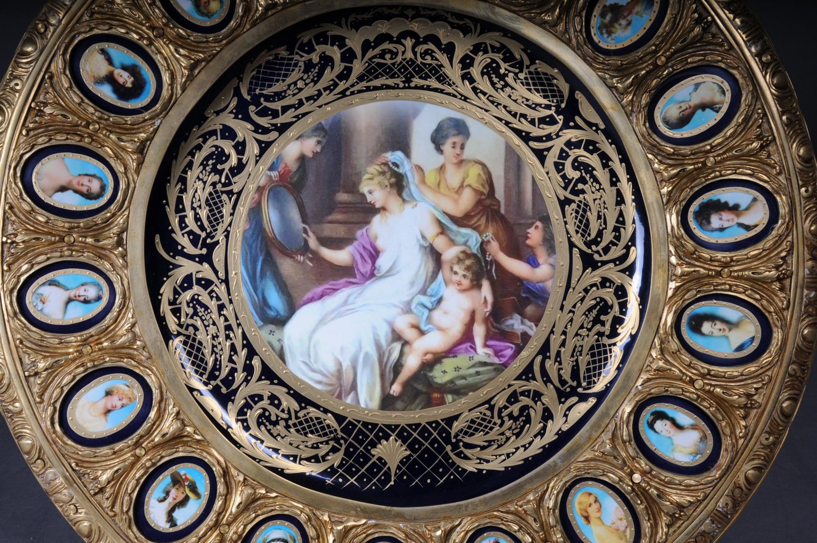 Furniture Imperial Center Table, Frame And Top Mount In Porcelain With Sevres Style Bronze photo
