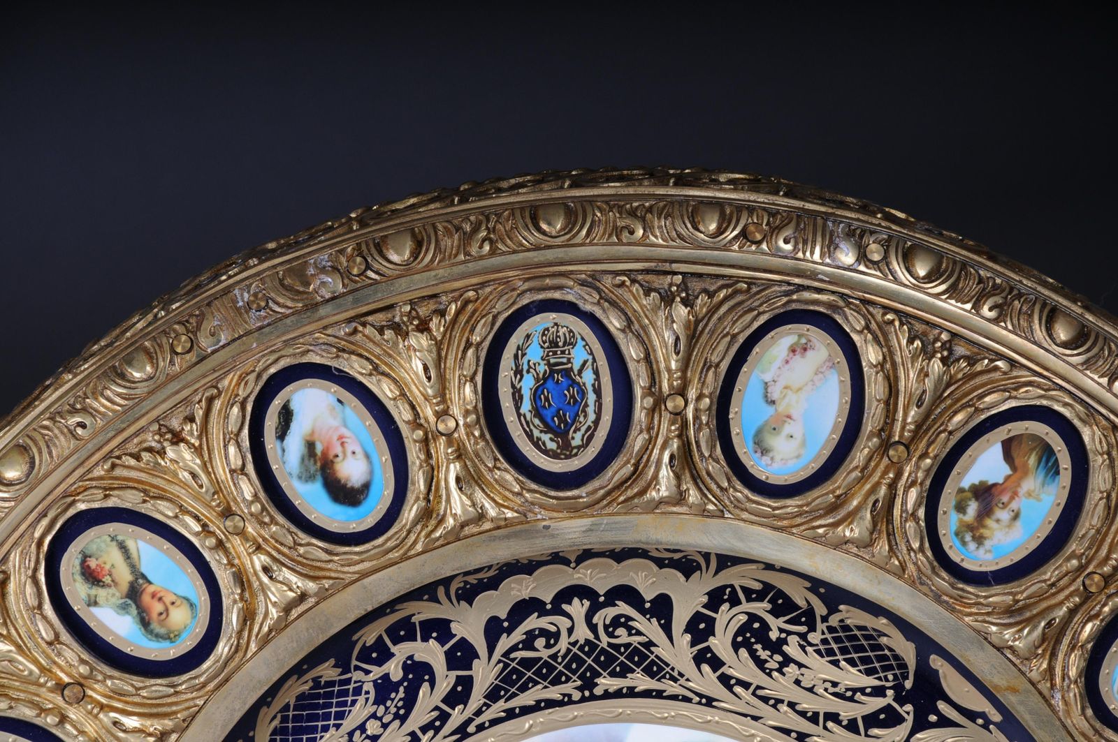 photo vinterior Imperial Center Table, Frame And Top Mount In Porcelain With Sevres Style Bronze