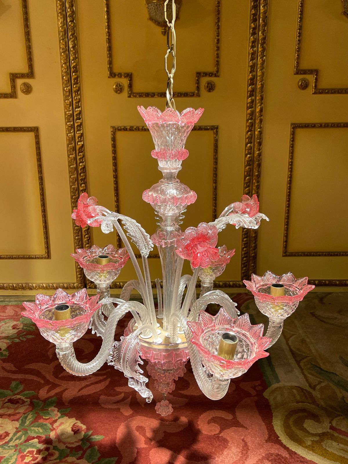 20th Century Murano Italy Chandelier Ceiling Luster, Mouth Blown photo furniture