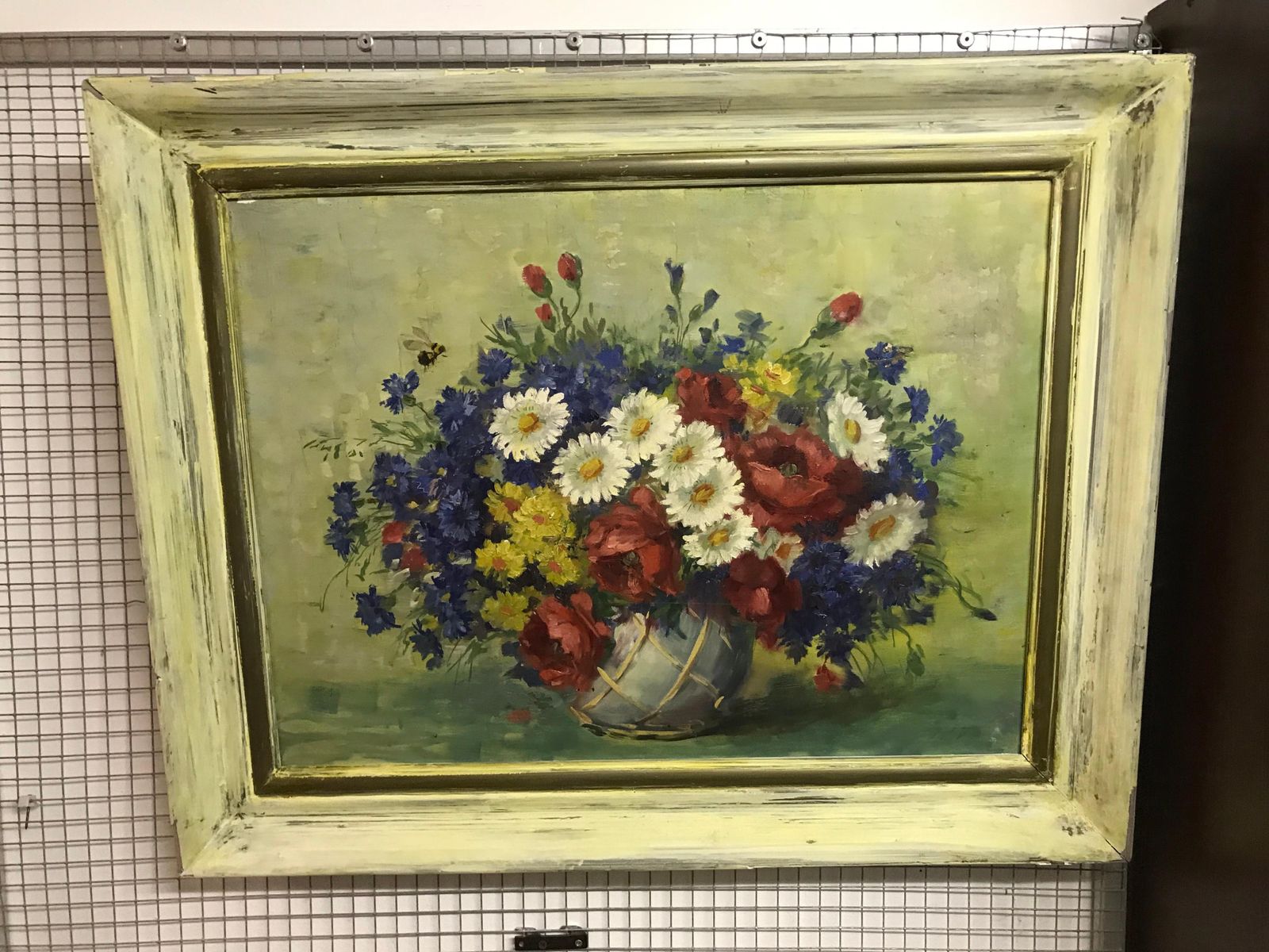 Beautiful Still Life Painting Flowers Colorful 20th Century Canvas photo furniture