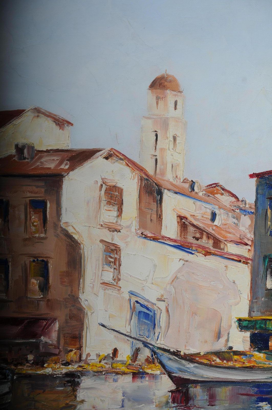 photo furniture Oil Painting Fish Harbor Of St. Tropez, 20th Century
