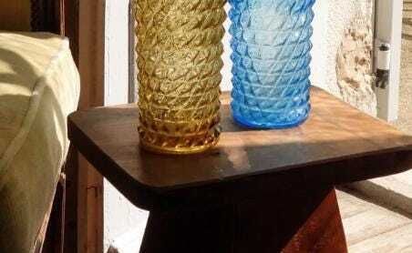 Empoli Art Deco Glass Water Bottle photo vintage