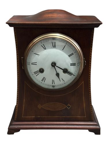 An Arts And Crafts Mantle Clock With Inlay Liberty & Co? photo furniture