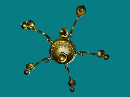 Antique English Bronze Five Arm Chandelier Very Heavy , Country House Interior photo 395.0
