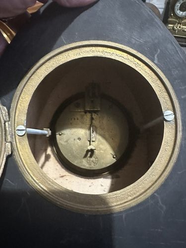 Edwardian Paris Maker Lancet Top Mantel Clock With Lion Handles photo vinterior
