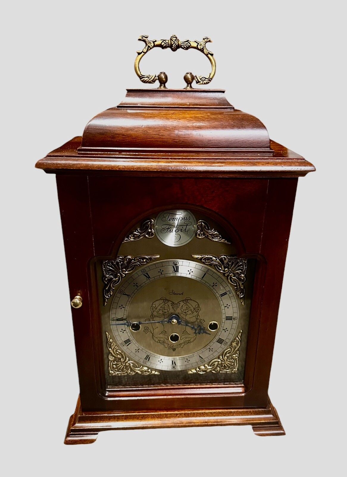 Mid Century Tempus Fugit Table Bracket Clock, Movement Fhs Franz Hermle & Söhne photo for sale