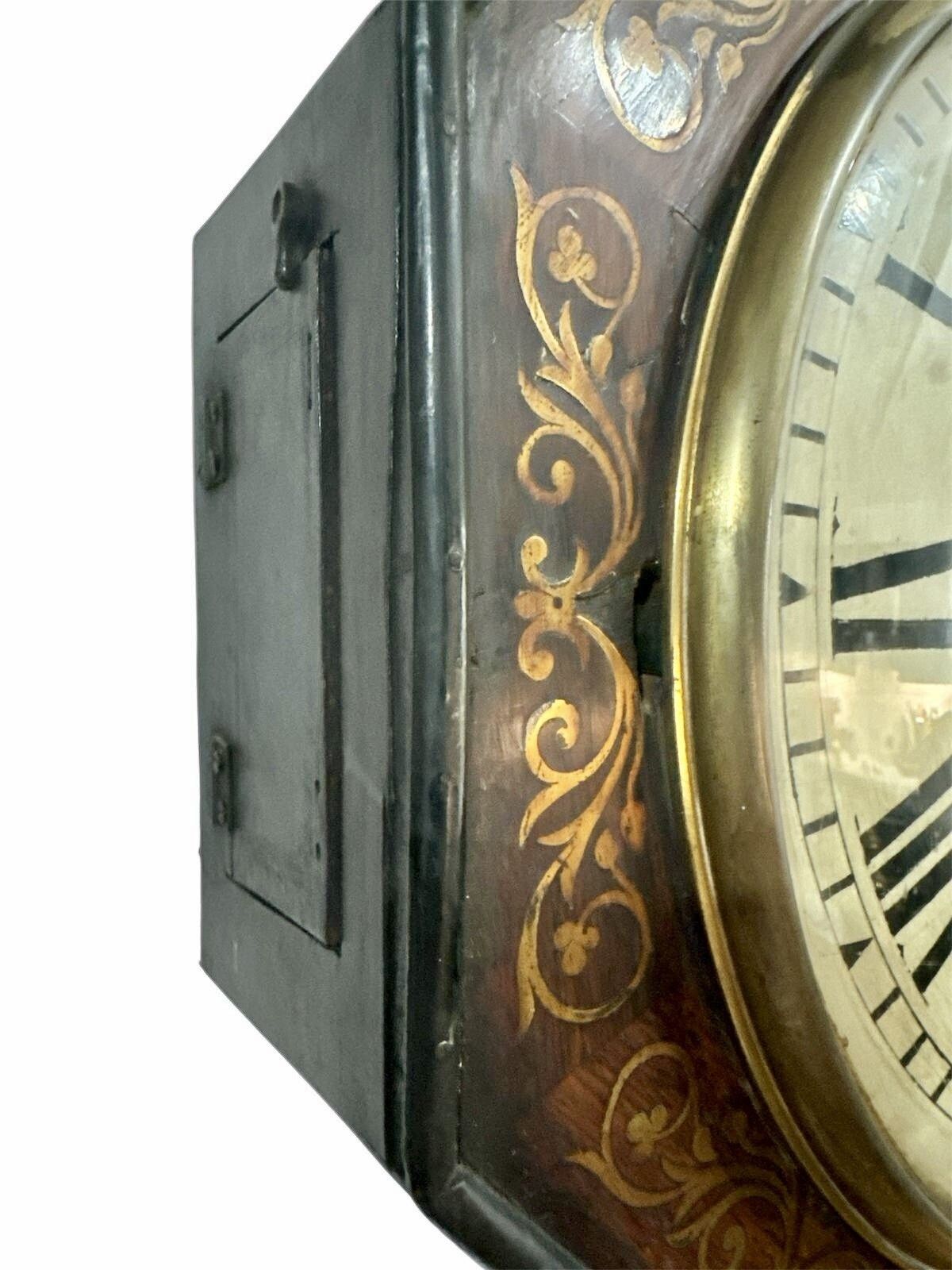 Camerer Cuss & Co Fussee Wall Clock Rosewood And Brass Inlay photo vintage