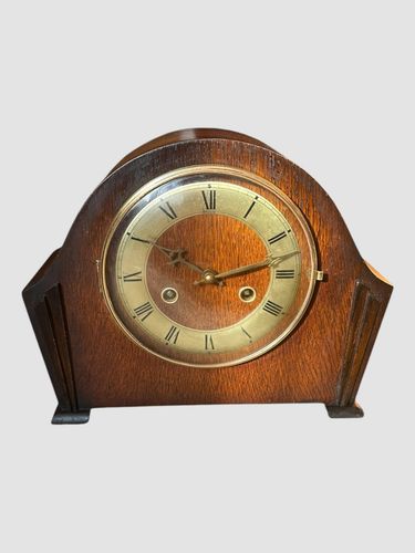 Andrew English 30’s Striking Hammer Mechanical Mantle Clock Oak Very Pretty