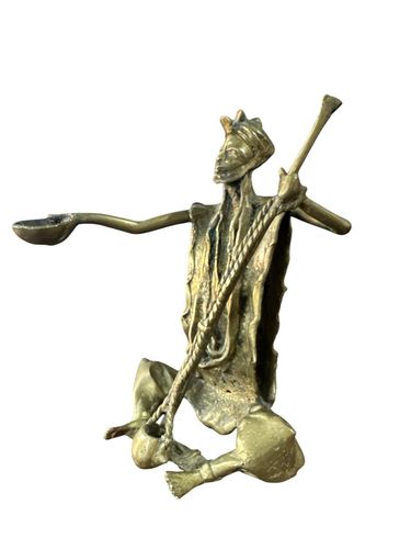 Benin Bronze African Figure Fabulous Detail photo furniture