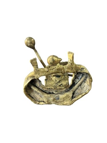Benin Bronze African Figure Fabulous Detail photo Art