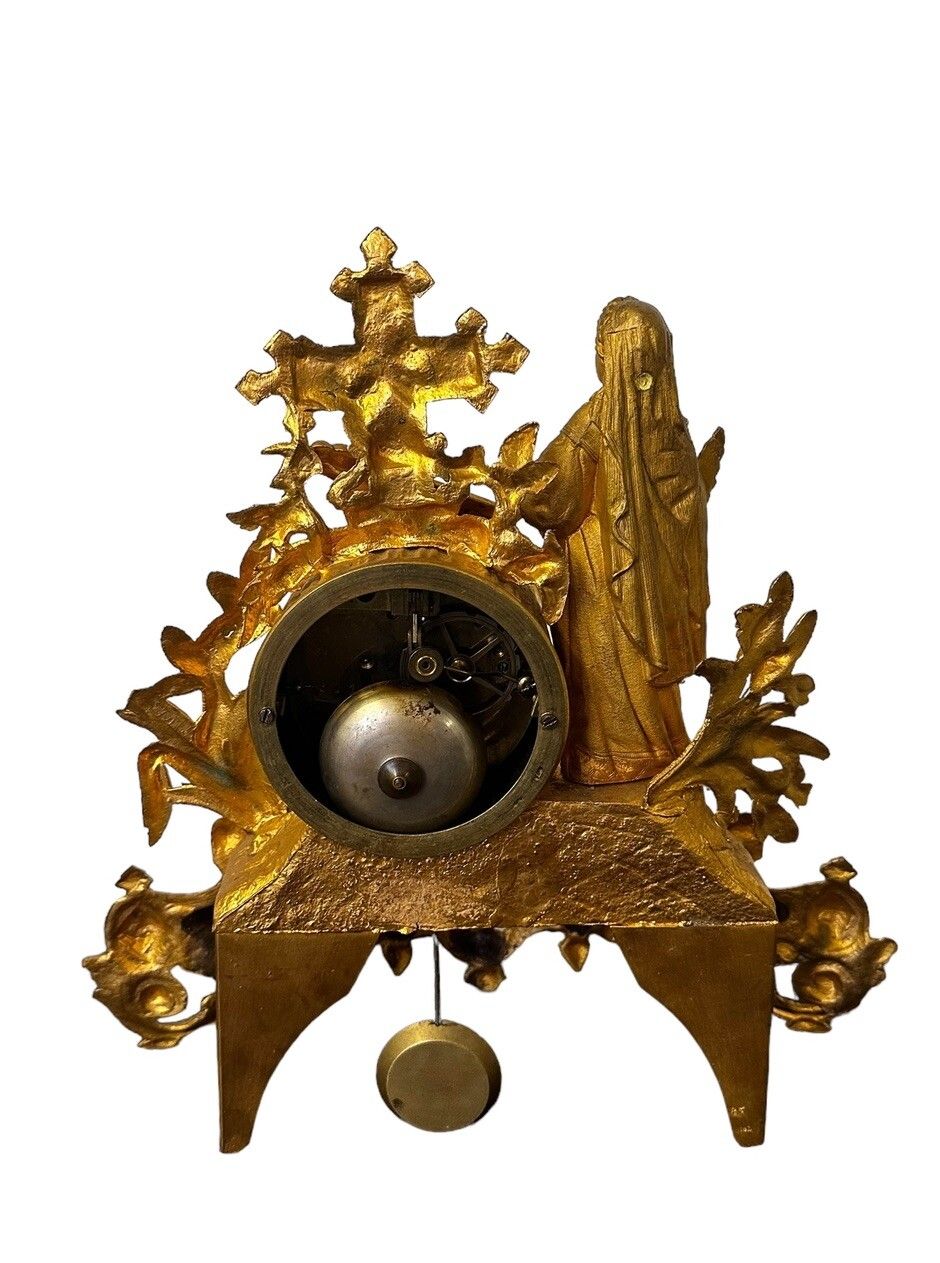Antique Victorian French Ornate Gilded Mantle Clock By Japy Freres photo 250.0