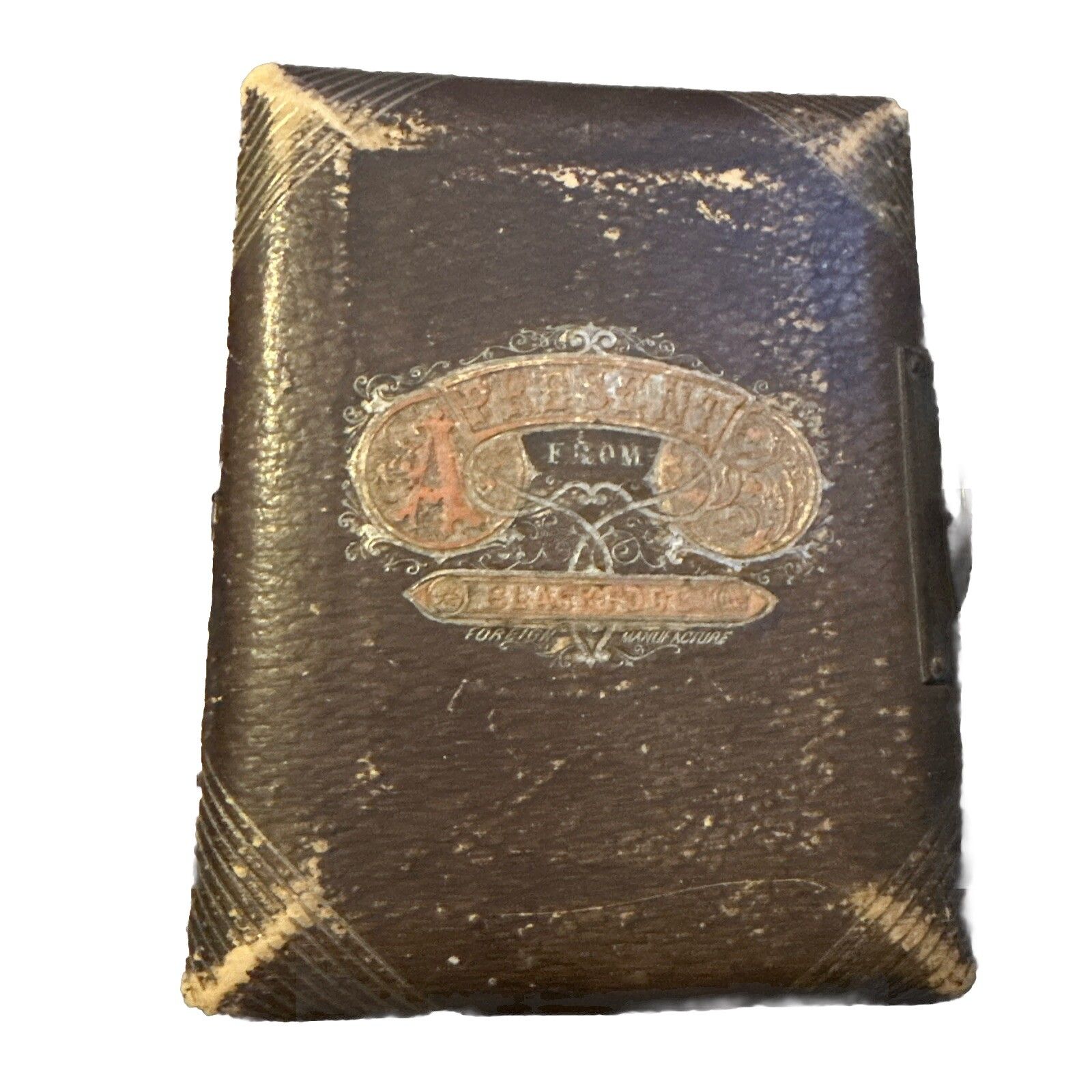 Antique Victorian Photograph Album Tooled Leather