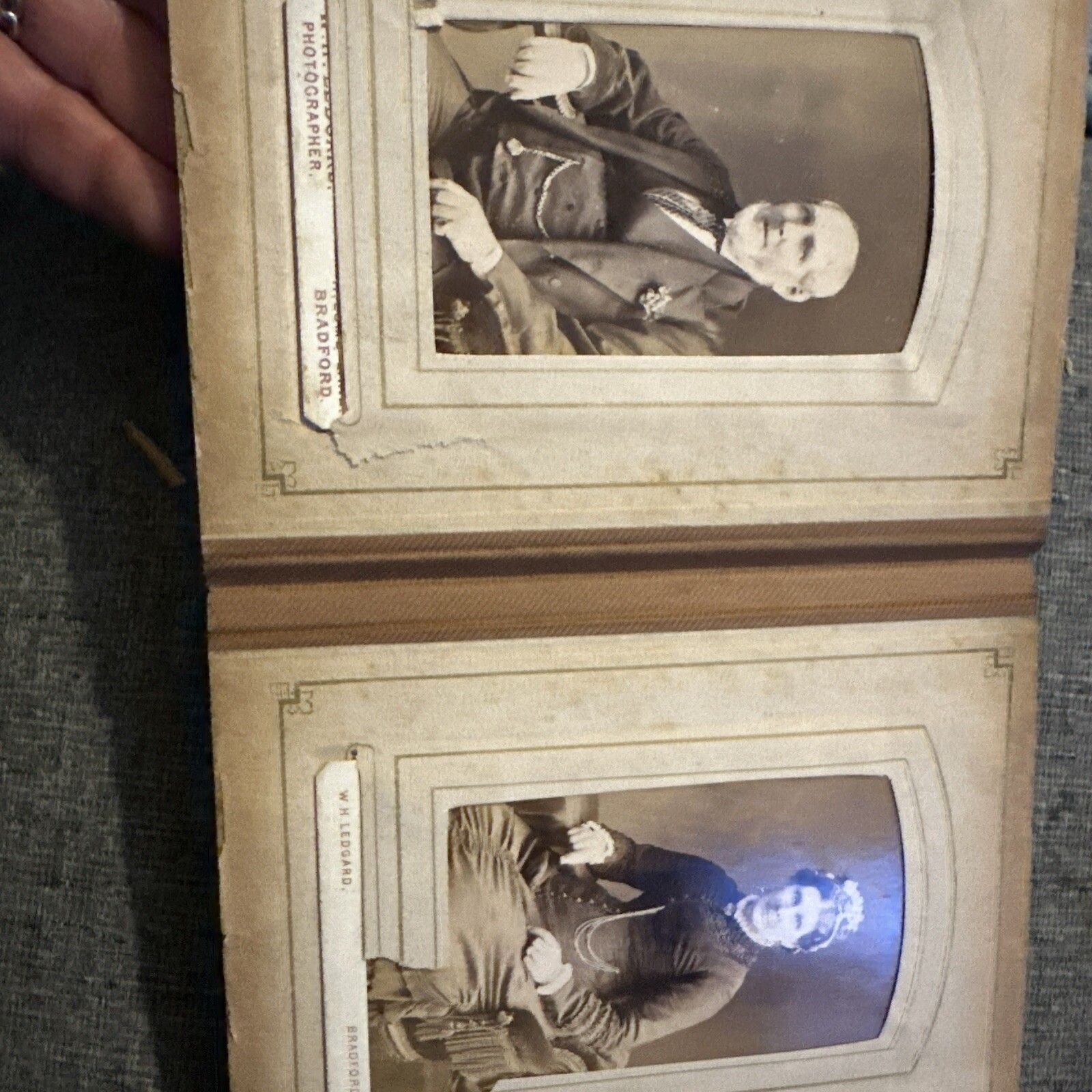 55.0 Antique Victorian Photograph Album Tooled Leather photo