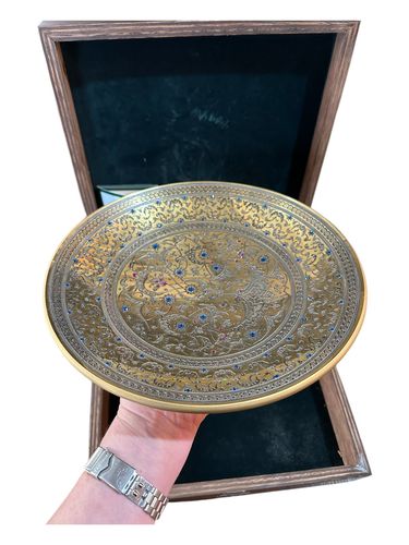 Pasabahce Turkish Glass Bowl Osmanli Hamam Kase Hand Gilded With Gold Ltd Edt photo for sale