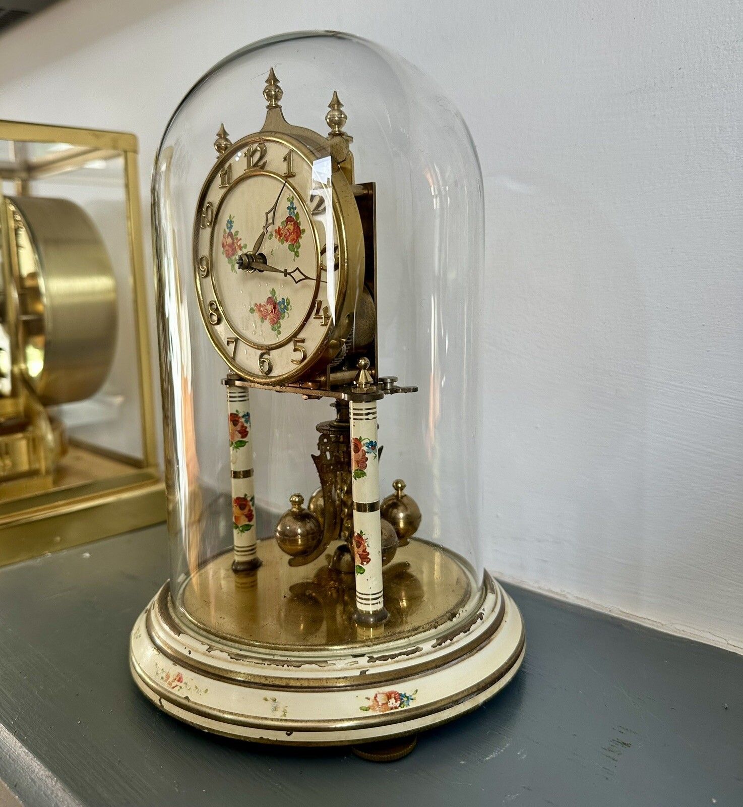 C1950’s Kieninger And Obergfell Kundo Glass Dome 400 Day Anniversary Clock. photo furniture