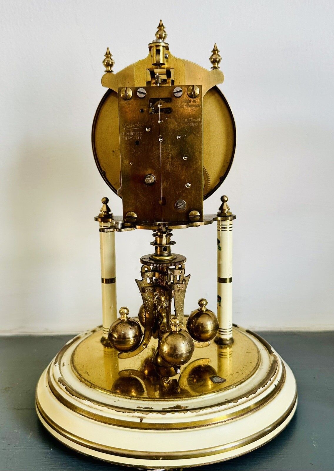 C1950’s Kieninger And Obergfell Kundo Glass Dome 400 Day Anniversary Clock. photo 110.0
