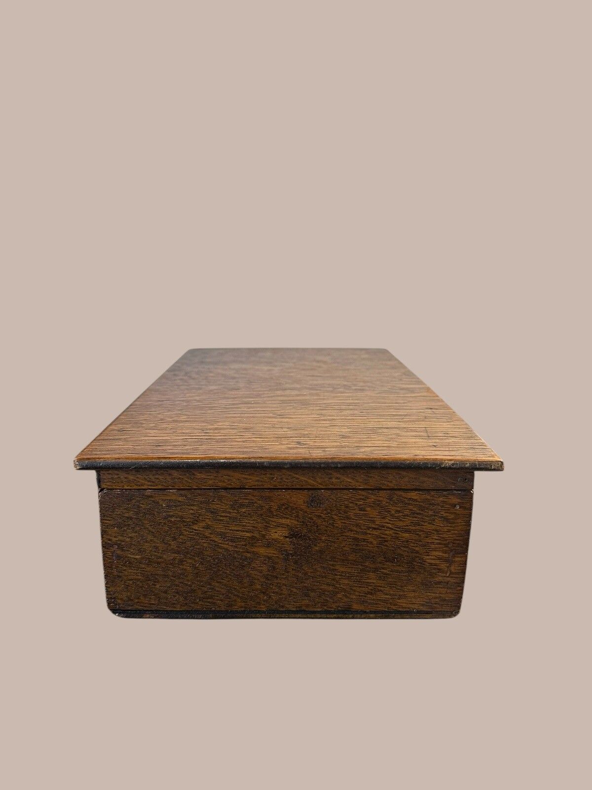 C1910 Antique Oak Table Cigar Box photo vinterior
