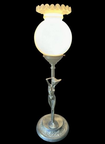 Beautiful Art Deco Style Lady Lamp Boudoir Bedside Lamp With Shade photo for sale