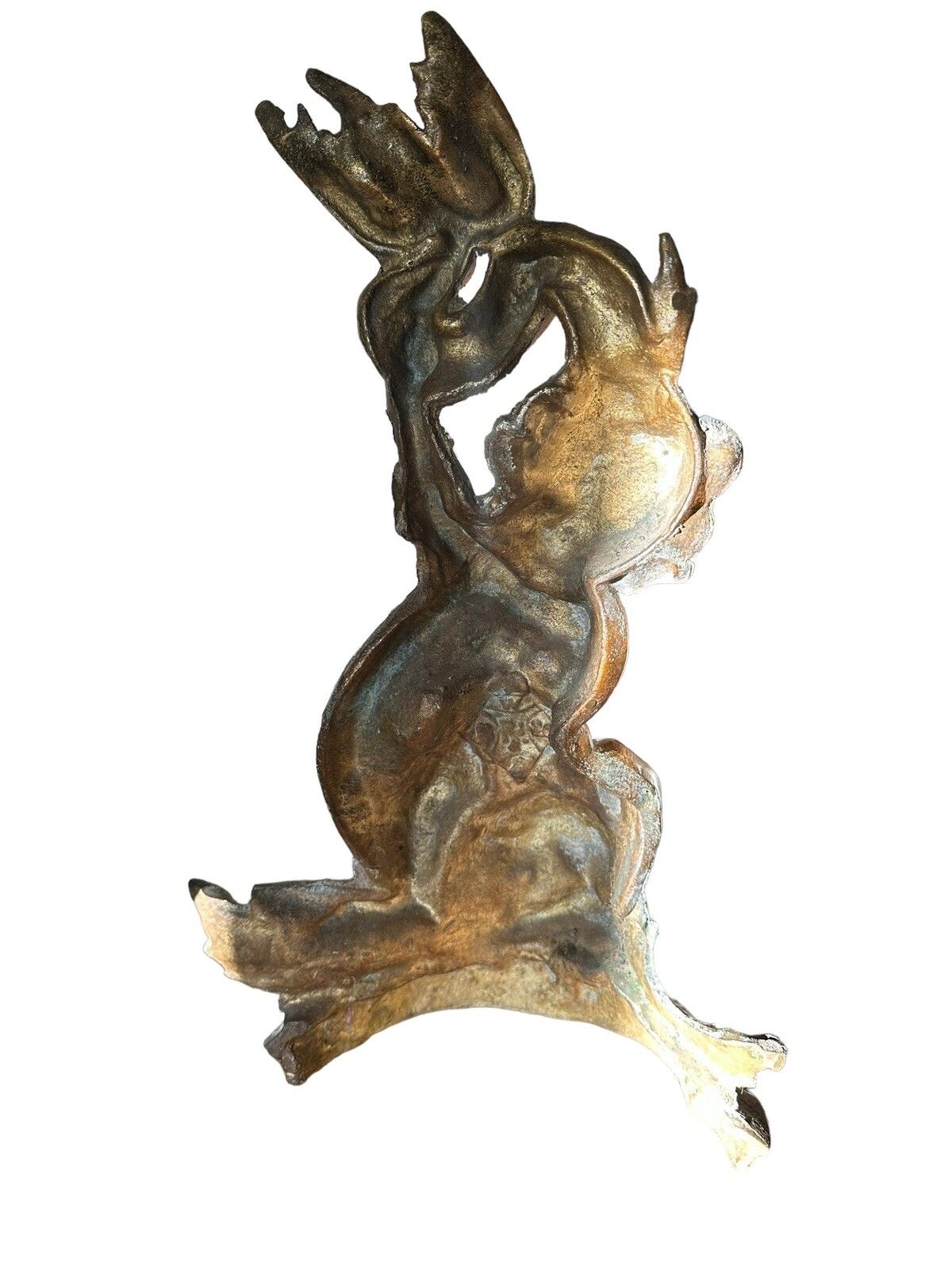 photo furniture Exquisite Antique Heavy Brass Cherub Door Stop Statue 4.5kg 16” Tall Stamped