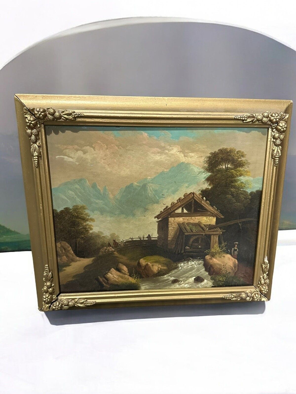 Antique Pair Of Prints Landscape Scenes 32cm By 28cm photo furniture