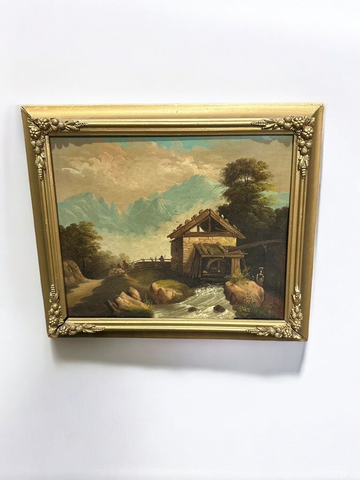 Antique Pair Of Prints Landscape Scenes 32cm By 28cm photo for sale