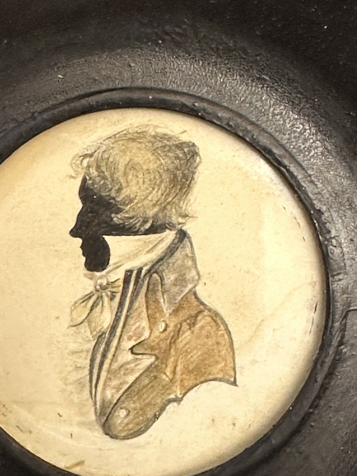 Pair Of Regency Cut Paper Silhouettes Of A Lady & Gentleman photo Art