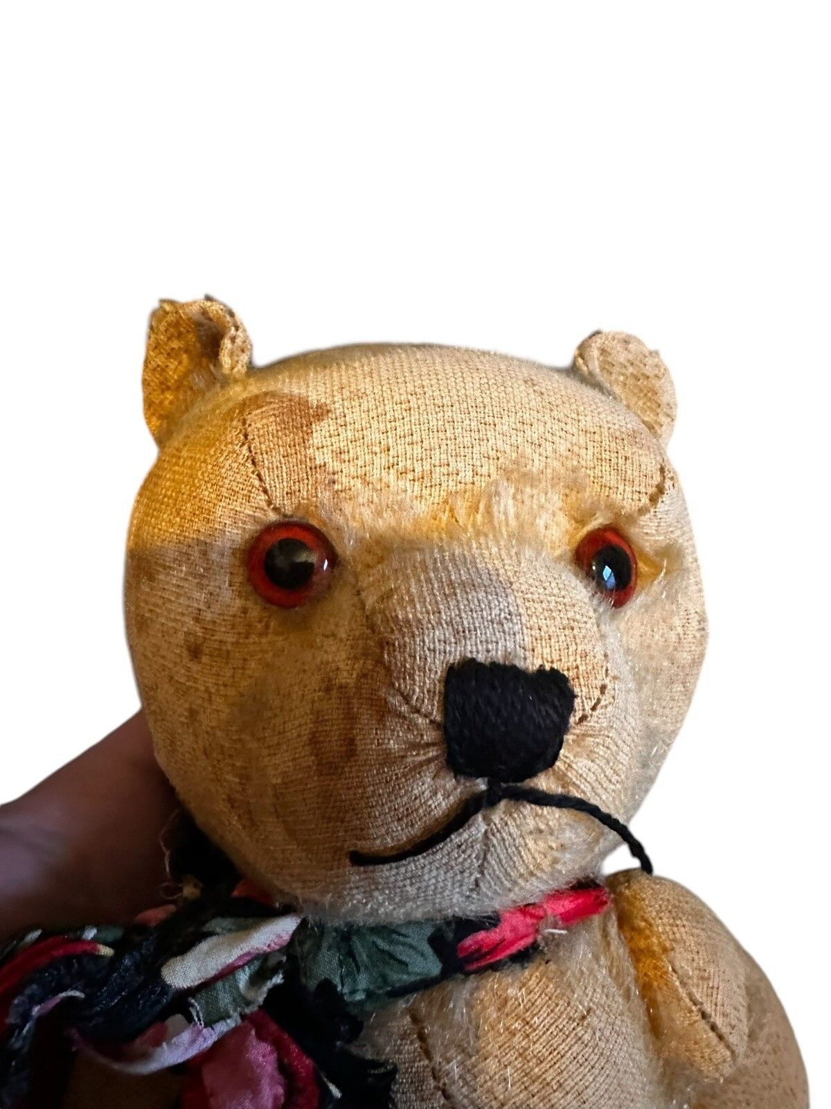1930s/40s Straw Filled Jointed Teddy Bear 16” photo vintage
