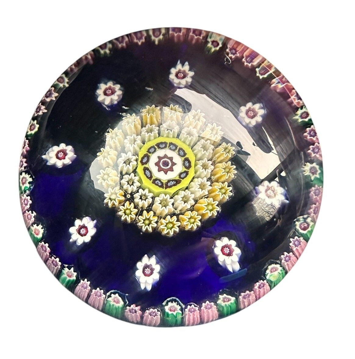 Crieff Scotland Pertshire Millefiori Glass Paperweight 3” photo furniture