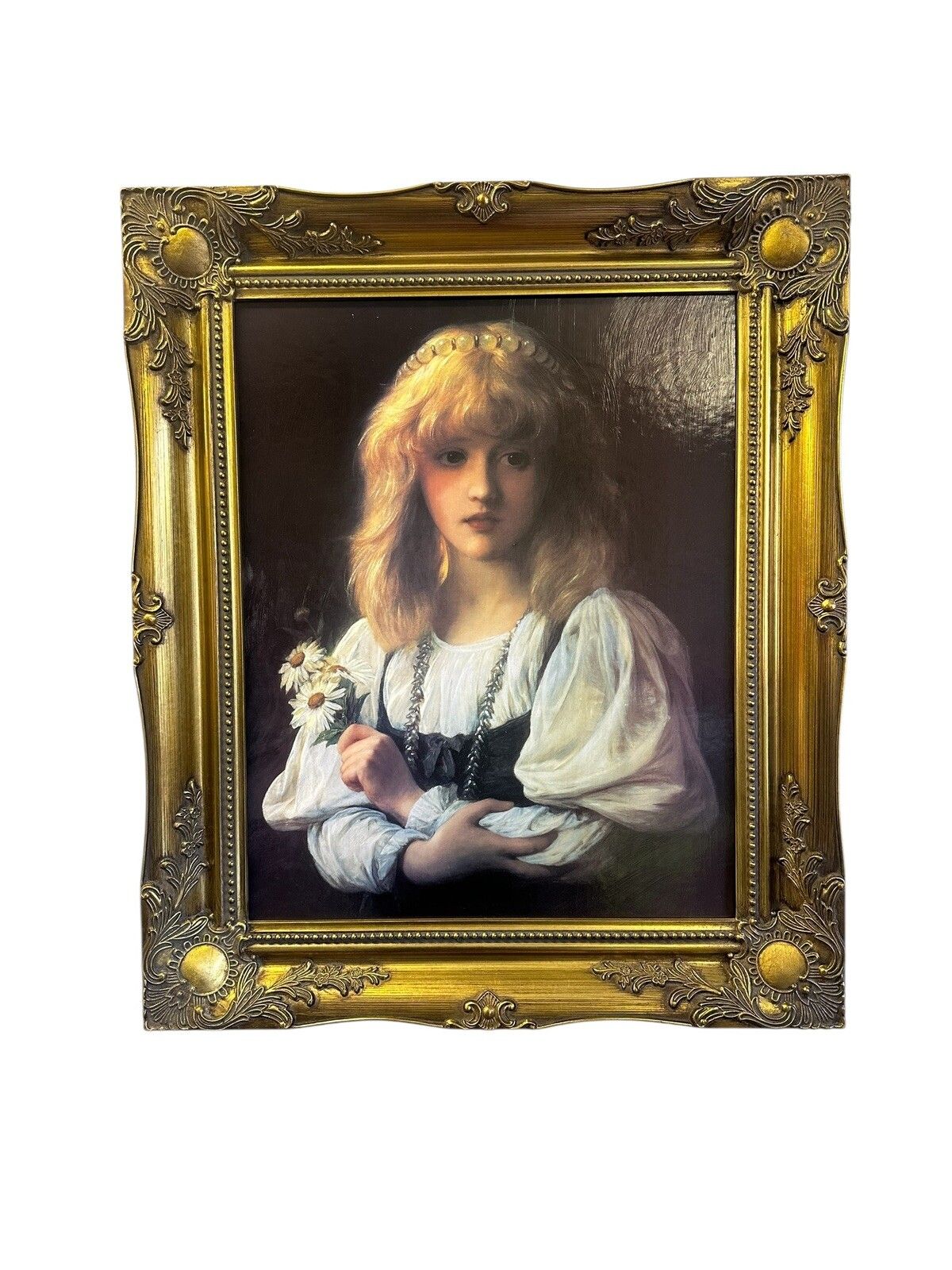 Mid Century Oleograph Portrait Of A Beautful Lady Framed  66cm By 56cm photo furniture