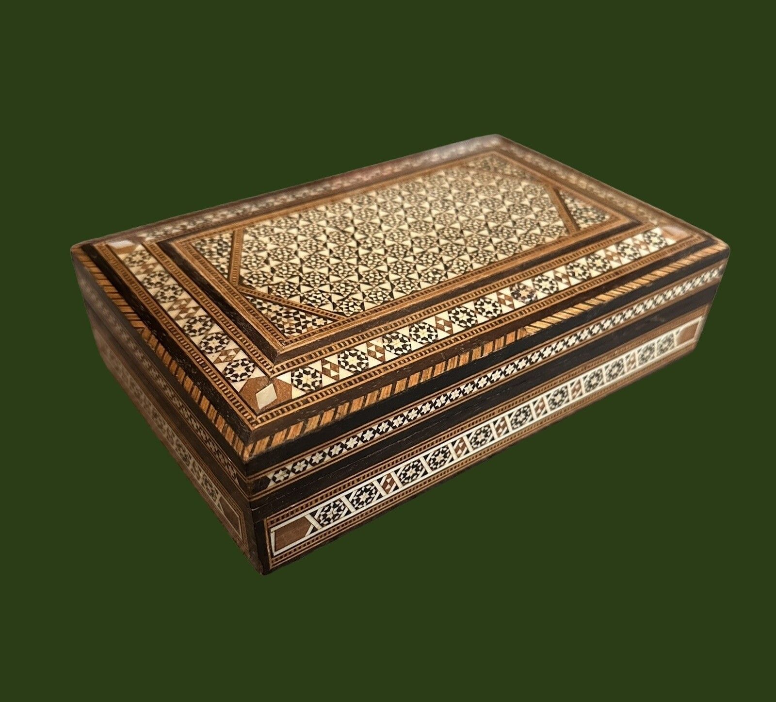 Mother Of Pearl Inlaid Mosaic Decorative Middle Eastern Islamic Box