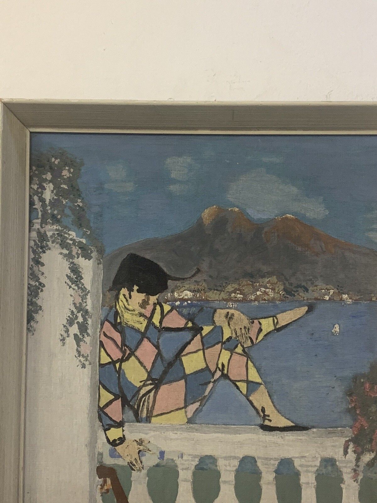 Superb Mid Century Painting Harlequin  38cm By 28cm photo for sale