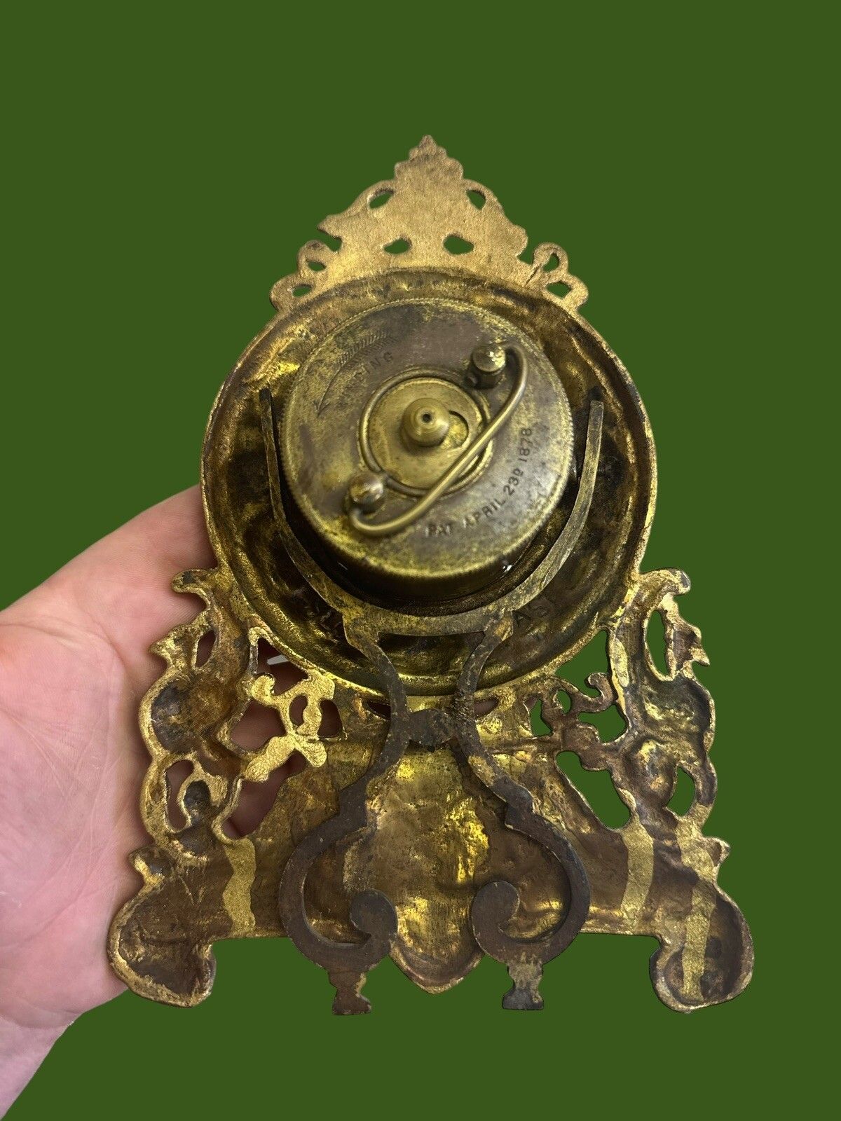 Ansonia Clock Co 1878 Rococco American Mantle Gold Gilt Pretty photo vinterior