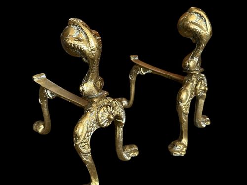 19th Century Brass Fireside Companion Set Androids Country House Interior photo buy