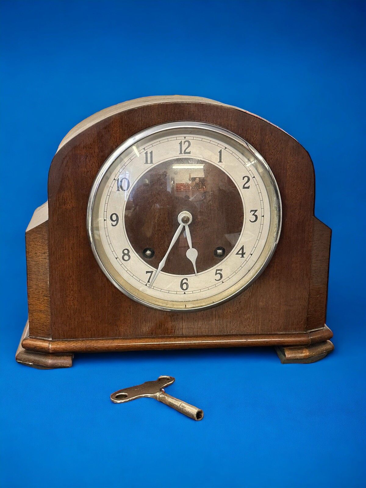 Beautiful Antique Garrard London Oak Mantle Striker Hammer Clock