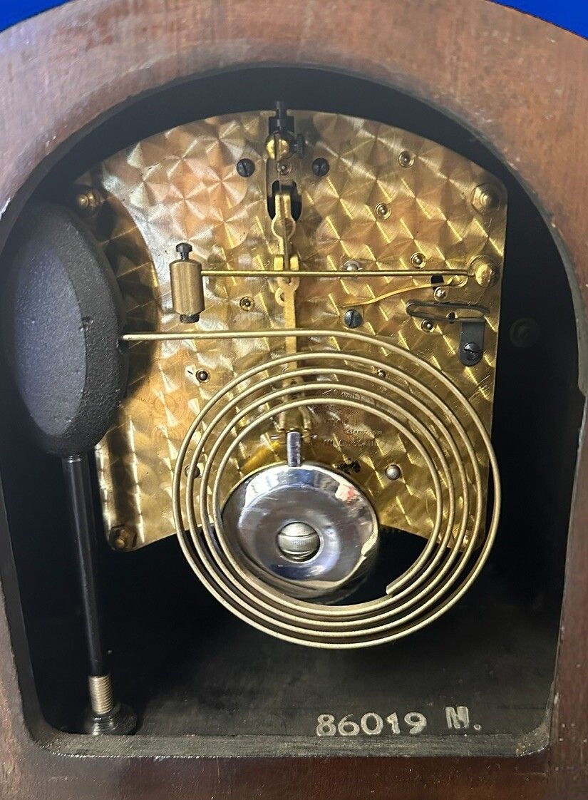 Beautiful Antique Garrard London Oak Mantle Striker Hammer Clock photo for sale
