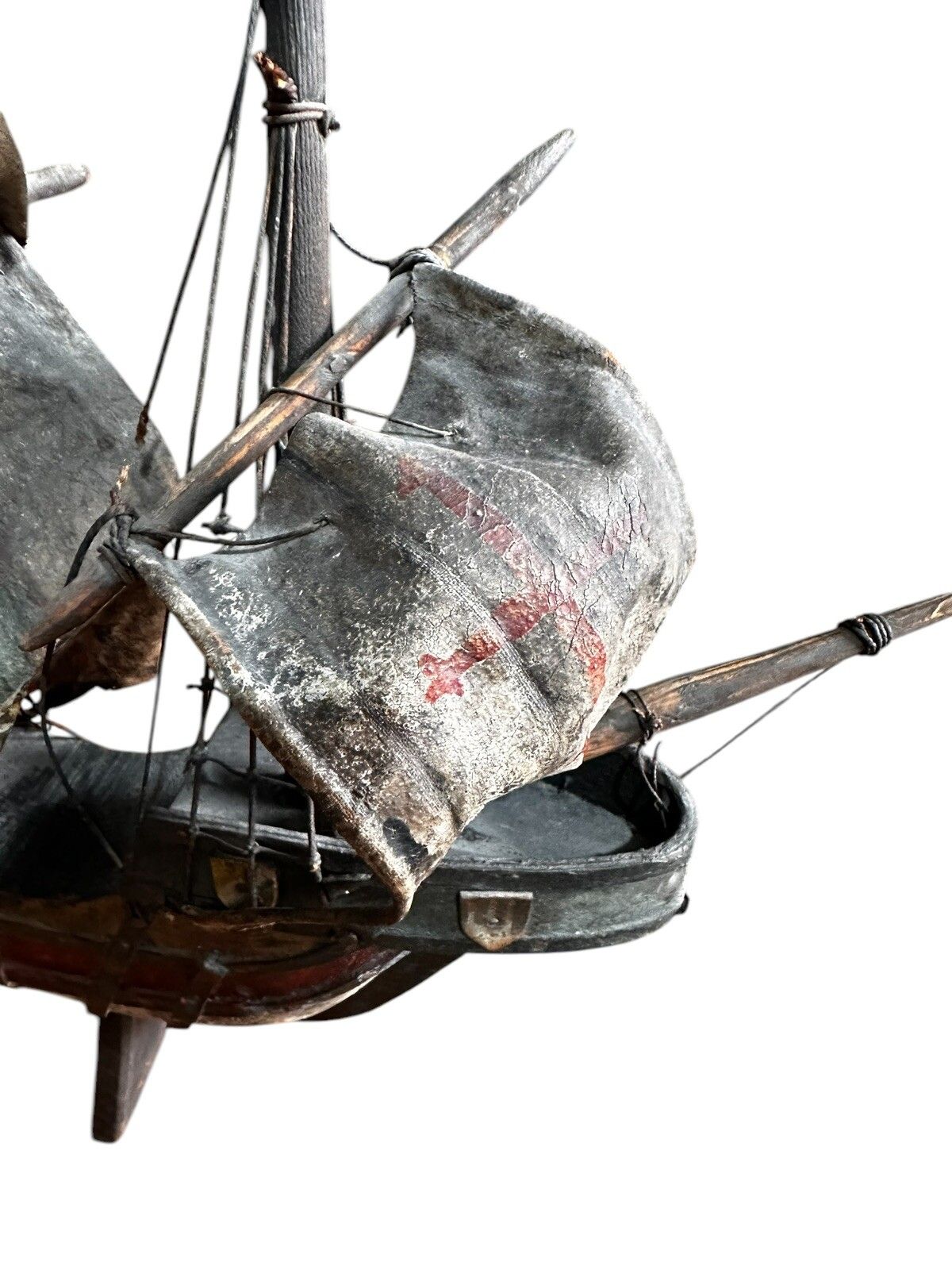 Galleon Antique Wooden Model Nautical Scratch Built Fantastic photo vinterior