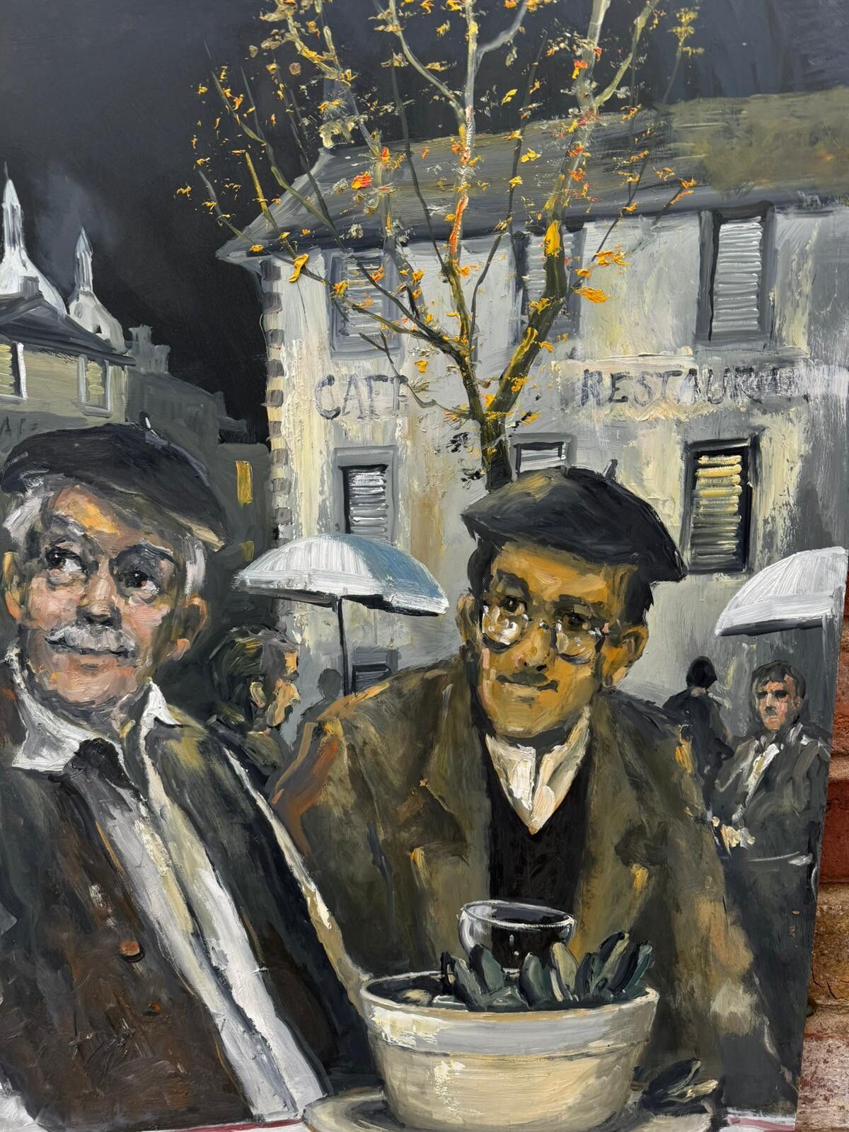 Cavan Corrigan Outstanding French Scene Oil Painting 40” By 30” photo vinterior
