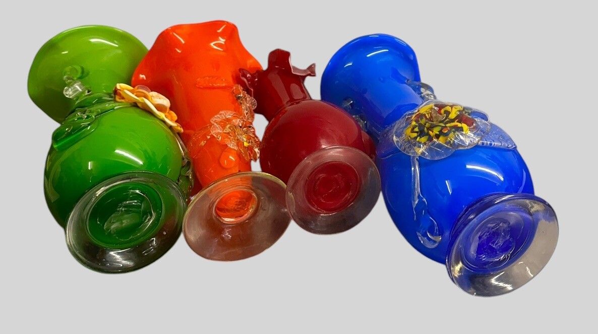 Mid Century Italian Coloured Glass Vase Collection  Pontil Mark  Interior Design photo 85.0