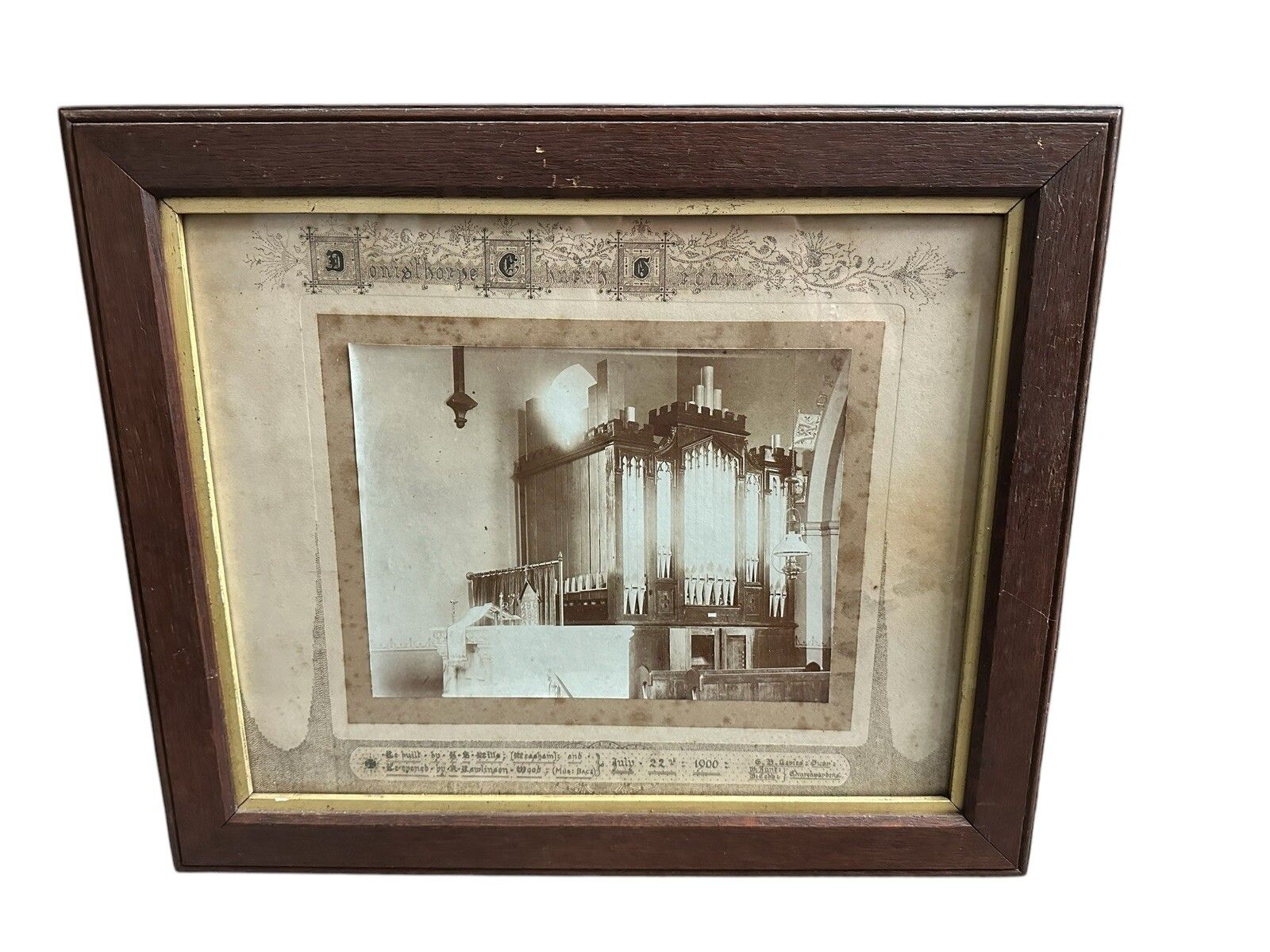 Original Victorian Photograph Of Donisthorpe English Church Reopening Framed